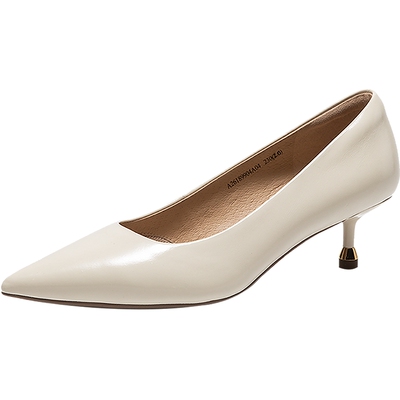 【静音系列】千百度裸色细高跟鞋女2026春季新款羊皮尖头浅口单鞋