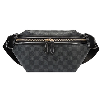 男士格子胸包时尚百搭斜手机