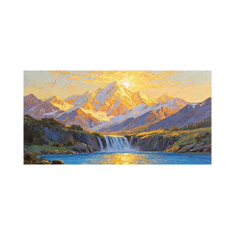 白鹿艺术纯手绘油画风景印象画