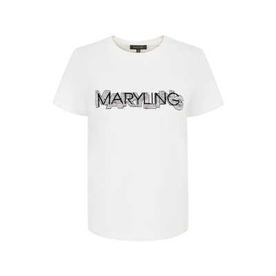 MARYLING艺术感手绘字母logoT恤