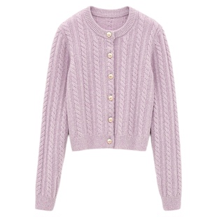 【独家惊喜盒】[臻奢羊绒]bash冬季薰衣草紫色针织开衫1H25WIPP