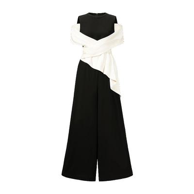 CHICHY法式无袖拼接连体裤长裤