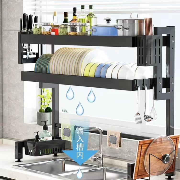 可伸缩水槽置物架碗架沥水架碗碟架沥水篮厨房洗碗池水池上方收纳