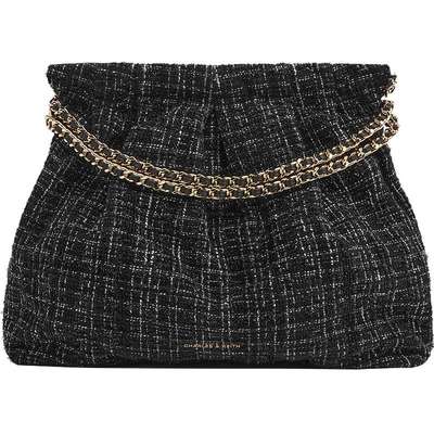 CHARLES&KEITH25冬新款CK2-40671449-2粗花呢托特包大号流浪包