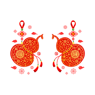 2026马年窗花对联玻璃贴纸过年静电门贴新款元旦窗户贴画新年装饰