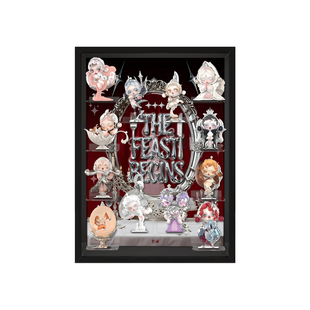 乐一百适用于泡泡玛特SKULLPANDA餐桌系列手办盲盒防尘相框展示盒