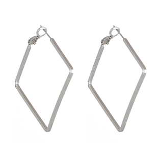 显脸小耳环~方块耳圈圈耳环2024新款爆款个性小众耳钉设计感耳饰