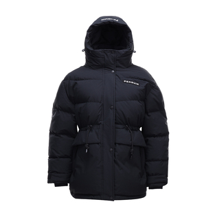 企鹅联名骆驼热能羽绒服女2025冬季新款收腰显瘦加厚保暖抽绳外套