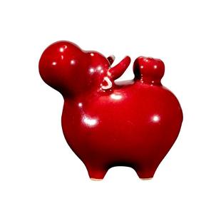 钧瓷招财玄学陶瓷牛小摆件2025新款车载茶宠桌面治愈系高级装饰品