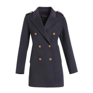 乔万尼大衣女新款秋冬毛呢外套收腰英伦风小个子洋气高级精致感