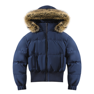 大于诗集 肯豆日记 大毛领90白鸭绒连帽面包羽绒服女高腰加厚外套