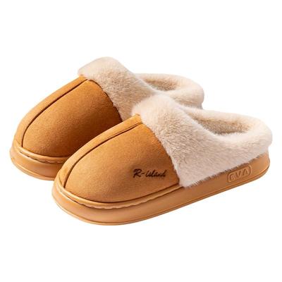 加绒加厚棉拖鞋可外穿男士秋冬季情侣居家静音防滑保暖外穿拖鞋女