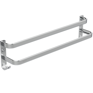 九牧双杆毛巾架免打孔简约浴室阶梯式浴巾架卫生间太空铝挂件家用