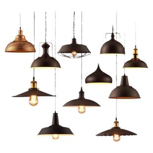 工业风复古餐厅铁艺吧台吊灯loft创意个性单头餐饮饭店怀旧小灯罩