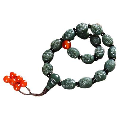 十八罗汉青玉男士手把件