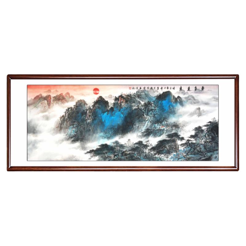 紫气东来国画山水画手绘