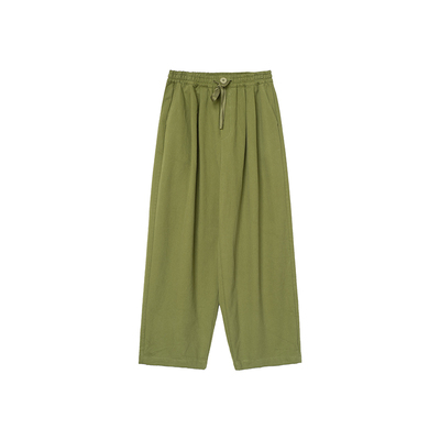 安妮森林水洗棉布垂感宽松拖地裤