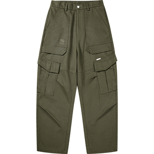 ecko红犀牛  美式复古伐木工装多口袋阔腿裤2025冬季新款休闲长裤