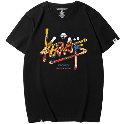 韩版大码潮牌棉质英文字母短袖