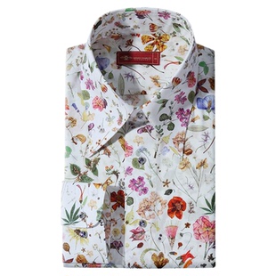【卓雅系列】进口LIBERTY面料花之夜纯棉印花衬衫高端印花衬衫男