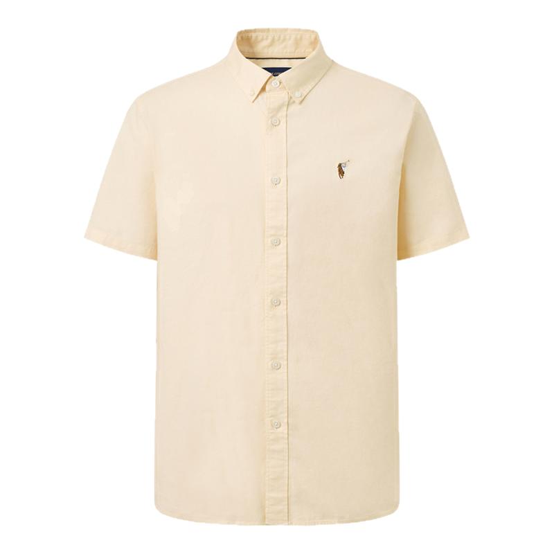 POLOWALK简约纽扣领短袖衬衫