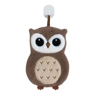 猫头鹰擦手巾挂式家用超强吸水加厚不发臭速干可爱卡通擦手帕毛巾