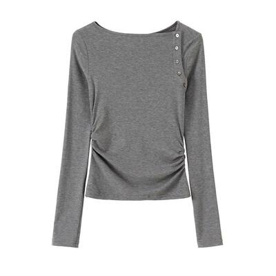 BANANACICI简约收腰长袖T恤上衣