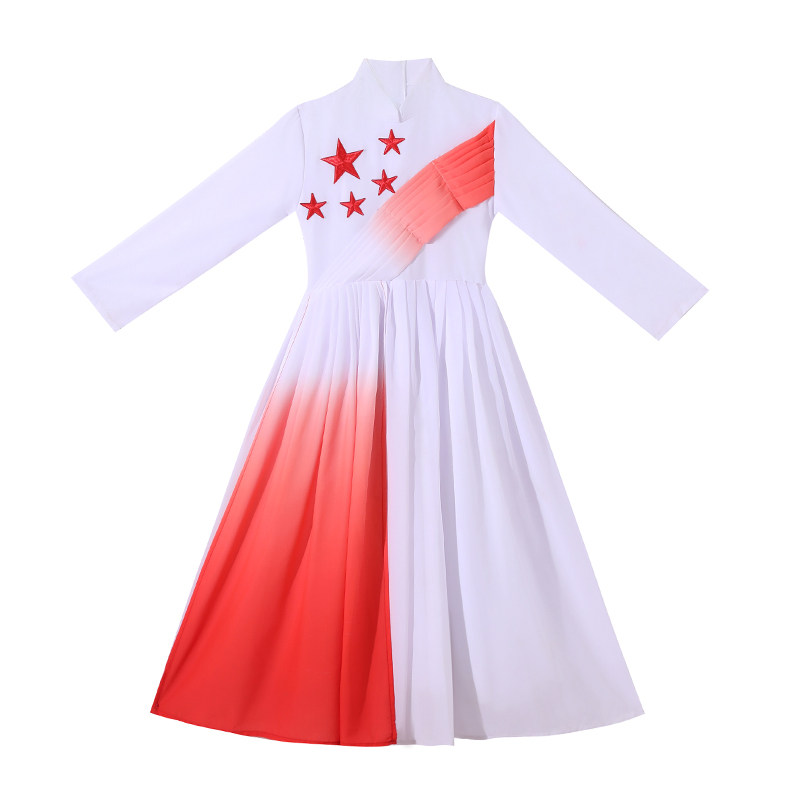 五星合唱服红歌国学朗诵演出服装