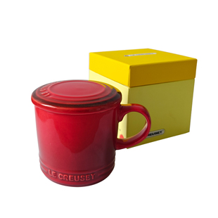 酷彩LECREUSET法国轻奢带盖马克杯300ml咖啡杯陶瓷水杯早餐杯礼盒