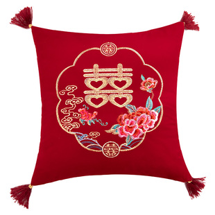 结婚喜字抱枕一对婚礼敬茶跪垫套装婚房布置客厅沙发婚庆用品大全
