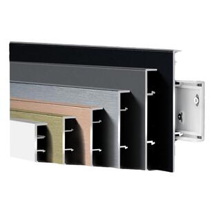 铝合金踢脚线卡扣地脚线拉丝黑色6cm8金属不锈钢地角线墙角贴脚线