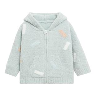 whitewheat儿童2025冬季新款上衣半边绒男女童抗菌宝宝连帽外套暖