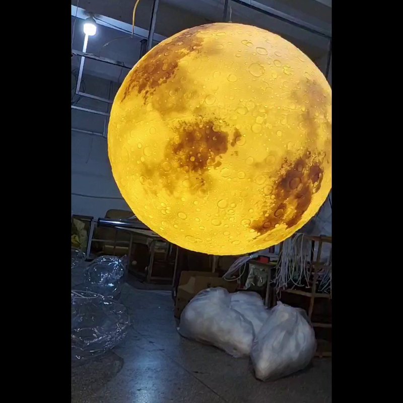 户外月球灯大型月亮吊灯设计师创意酒吧氛围灯装饰灯3d打印星球灯