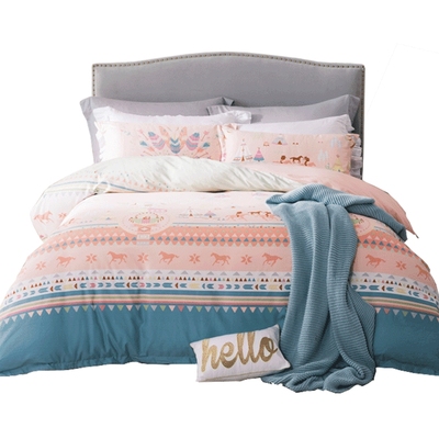 罗莱儿童被套床单全棉加厚磨毛