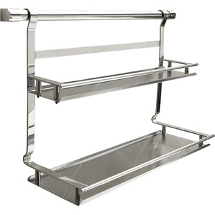 飞鸥304不锈钢家用厨房挂件置物架双层调料架壁挂式收纳架挂架