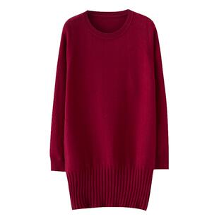 中长款内搭毛衣女2024新款百搭大码宽松可外穿秋冬针织低领打底衫