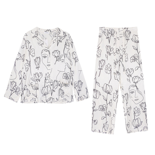 清仓啦！放心大胆的穿着睡！叁禾沐原创人脸玫瑰冰丝睡衣女家居服