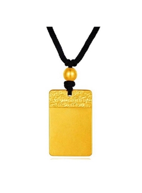 水贝黄金无事牌金包银吊坠