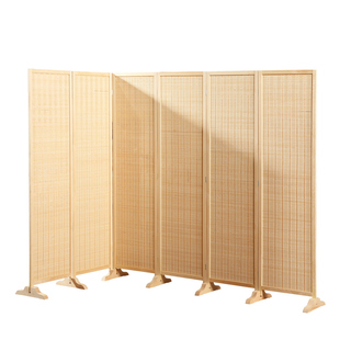实木竹帘屏风隔断折屏座屏可折叠移动家用玄关酒店客厅卧室养生馆