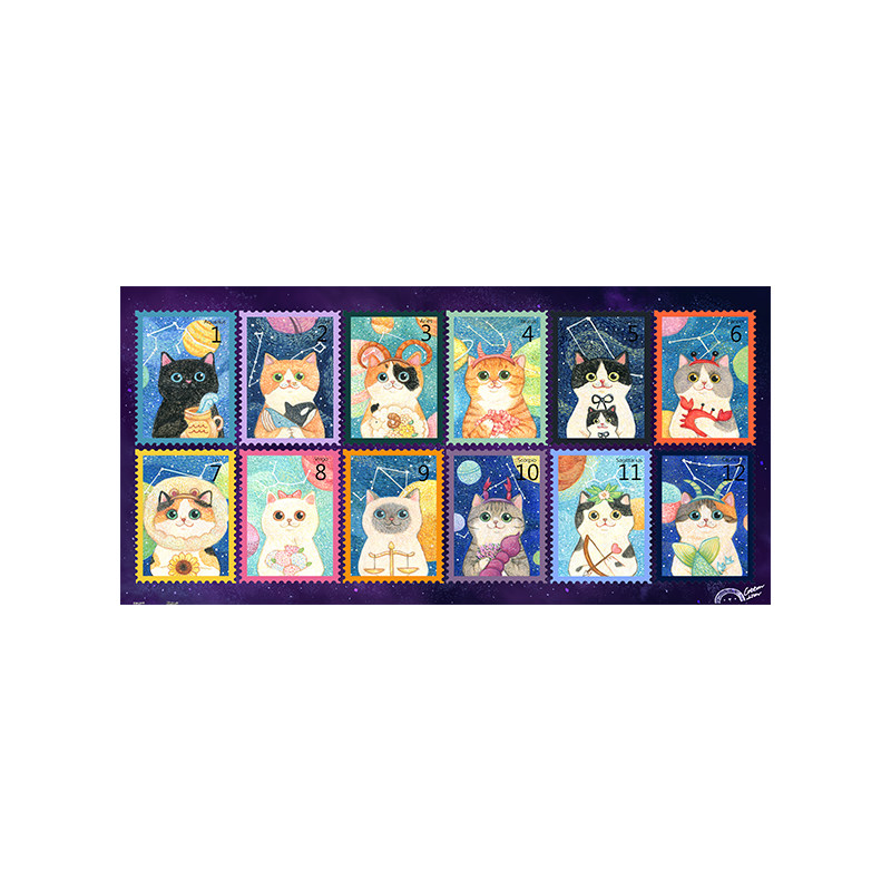 3D-JP高难度塑料拼图800片成人减压潮玩棉花狮喵的星座邮册H3044