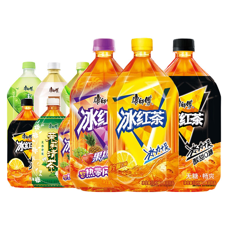 康师傅茉莉蜜茶1L*12瓶一整箱特价柠檬味茶饮料茉莉蜜茶500ml大瓶