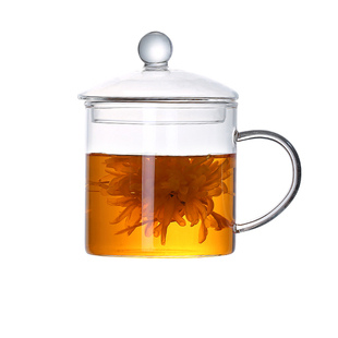 玻璃杯子家用水杯茶杯带盖带把怀旧茶缸大容量无盖加厚耐热大缸子