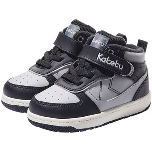 卡特兔男女儿童鞋运动鞋冬季2021新款篮球鞋高帮加绒加厚软底板鞋