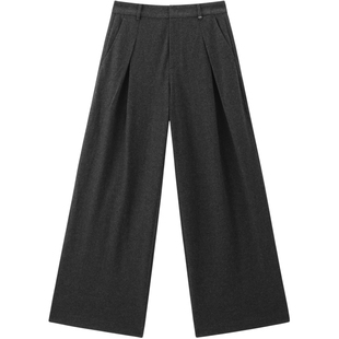 【商场同款】太平鸟2025年冬季新款磨毛保暖阔腿休闲裤A1GBF4430