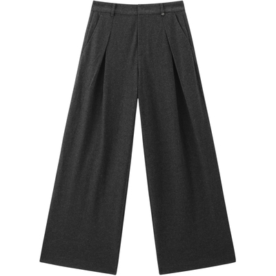 【商场同款】太平鸟2025年冬季新款磨毛保暖阔腿休闲裤A1GBF4430