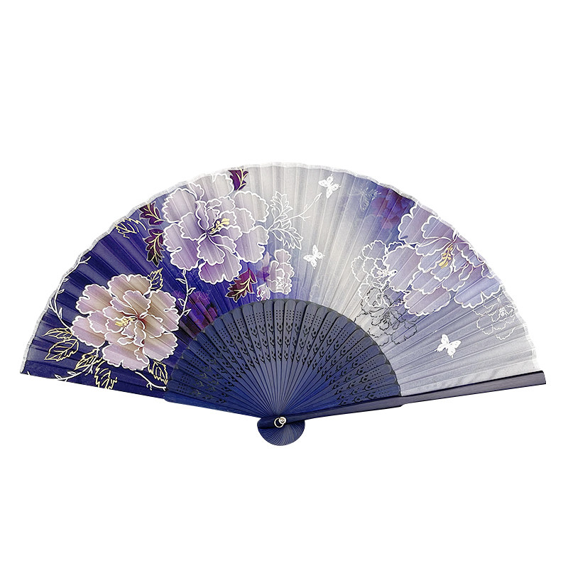 木木夕6寸女式扇子折扇中国风牡丹花扇子夏季折叠小扇子工艺折扇