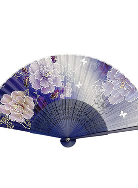 6寸女式古风牡丹舞蹈小扇子
