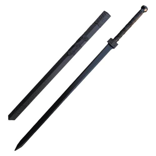 古风宝剑唐横刀木刀带鞘汉剑竹刀双手剑道具武士刃练习玩具实木剑_虎窝淘