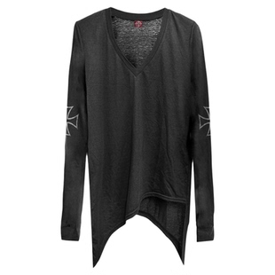 DETW 25ss*《音符》原创暗黑小众V领修身微透燕尾异型设计感长袖