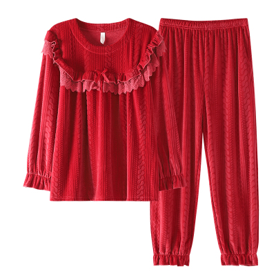 睡衣女海岛绒冬季家居服